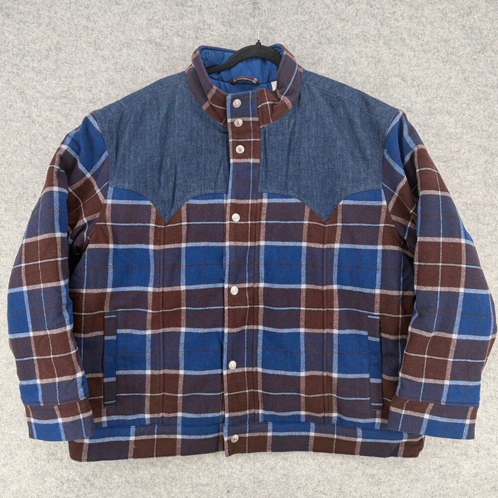 NWT Levi's Webster Western Crandle Plaid Allspice Puffer Jacket Size XXL